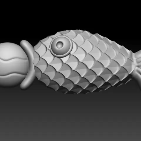 Fish Pendant (Version 02) 3D Printable Model