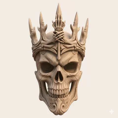 Skull king mask - Halloween, spooky, scary, horror, creepy, haunted, October 31, trick or treat, pumpkin, jack o’ lantern, jackolantern, ghost, skeleton, skull, zombie, witch, vampire, monster, mummy, Frankenstein 3D Model