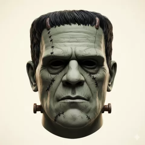 Frankenstein monster mask - Halloween, spooky, scary, horror, creepy, haunted, October 31, trick or treat, pumpkin, jack o’ lantern, jackolantern, ghost, skeleton, skull, zombie, witch, vampire, monster, mummy, Frankenstein 3D Model