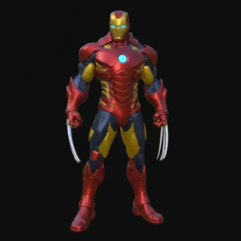 Wolverine–Iron Man Hybrid STL – Marvel Fan Art – 3D Printable Fusion Superhero Figure