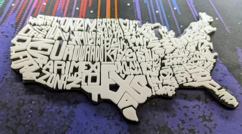 3D Printed USA Geography Wall Art - Easy Filament Change