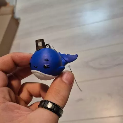 Cute whale with bucket hat