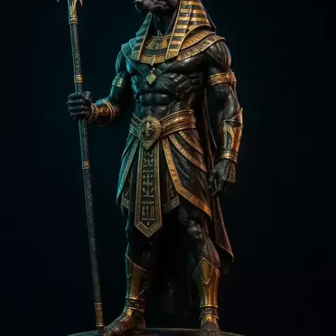 Anubis Egyptian God STL File – 3D Print Afterlife Figurine, Mythology Collectible