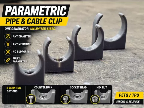 Ultimate Parametric Pipe & Cable Clip
