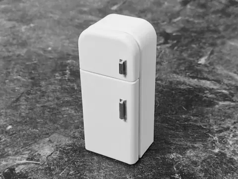 Fridge with doors that open and fridge props
