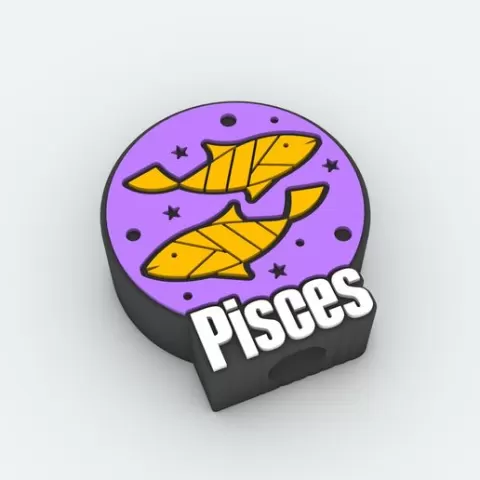 Straw Topper pisces - signs of the zodiac - horoscope Fits Standard & Stanley Straws | STL, 3MF pre-painted
