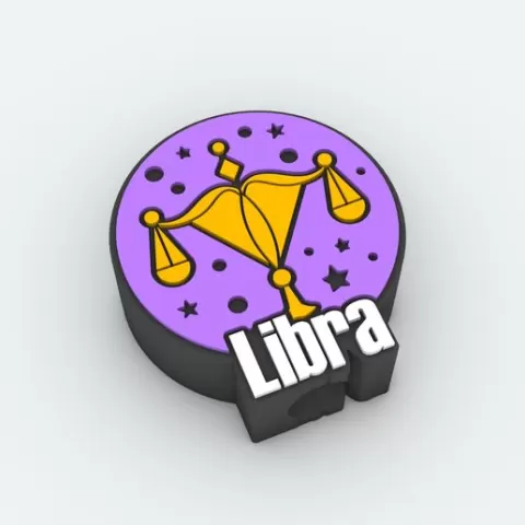Straw Topper libra - signs of the zodiac - horoscope Fits Standard & Stanley Straws | STL, 3MF pre-painted