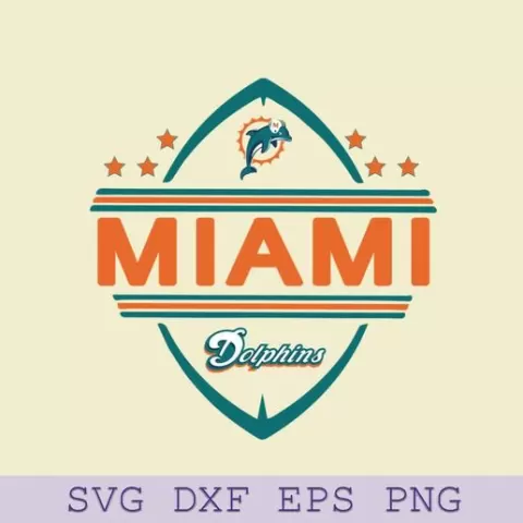Miami Dolphins Badge SVG – Football Team Logo SVG for Cricut