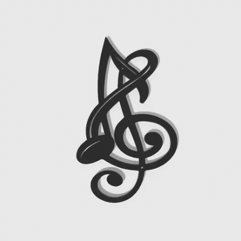 Sol key and musical notes Wall Art Decor, Music Symbols Gifts, Harmony, Music Lovers, Hanging Room Decor