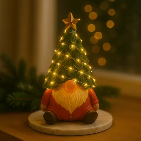 Cute Christmas Tree Gnome, Festive Holiday Decor ,3D Printable Santa Gnome Ornament for Home Decoration ,Christmas Desk Decoration STL Model