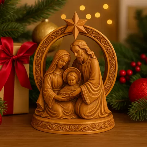 Nativity Scene Set,Holy Family Sculpture,Christmas Decoration STL, Religious Figurine ,Faith-Based 3D Art for Home Display or Gift