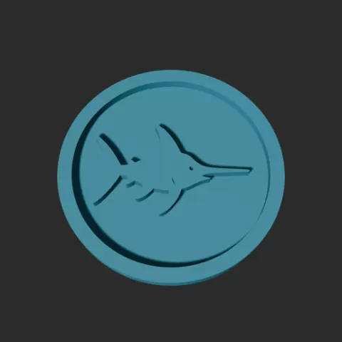 Swordfish Disc – 3D Printable Game Token