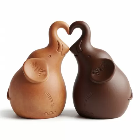 Romantic Elephant Couple STL File