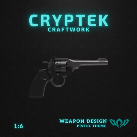 1:6 Miniature 25. Webley Revolver Pistol - Webley & Scott, - Toy Replica of Empire’s Echo: Webley Revolver Mini Adventure! Pistol 3D Print File