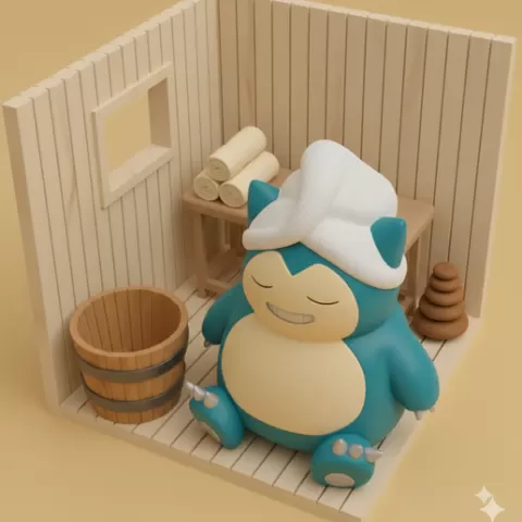 Snorlax Diorama - Spa Time