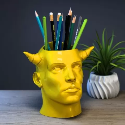 Demon pen holder, Human demon pen holder, Perfect Gamer Gift, Beast human pen holder, Fantasy Gift a401 (2)