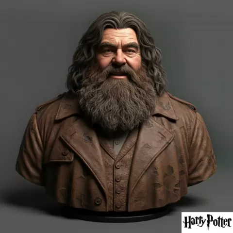 Bust of Rubeus Hagrid - Keeper of the Hogwarts Keys and Grounds in Harry Potter