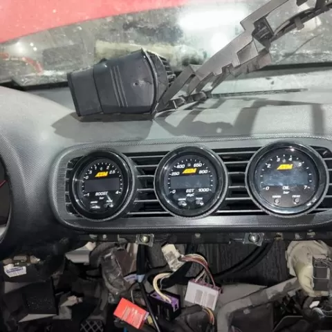 Air grille Seat Leon / Ibiza / Leon M1 / Toledo / Audi A3 ... - 3D Support for AEM gauges (Digital Oil Watch) 52mm