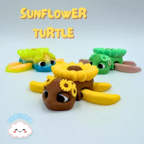 Sunflower Turtle Flexi by ColorCloud3D