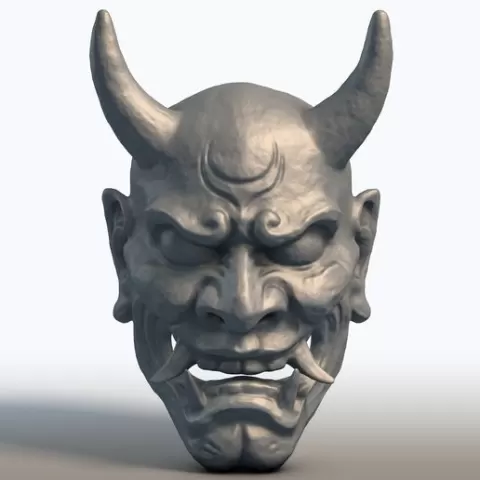 Japanese Hannya Mask - Oni Demon Wall Art - Traditional Asian Home Decor