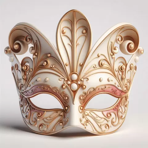 2481 Venetian Carnival Mask Color 3D Model, magic, dragon, serpent, mask, gnome, gorgon, venetian carnival, wild, fox, monster, cat, fair, witch, werewolf, horror, beast, snake, troll, skeleton dance