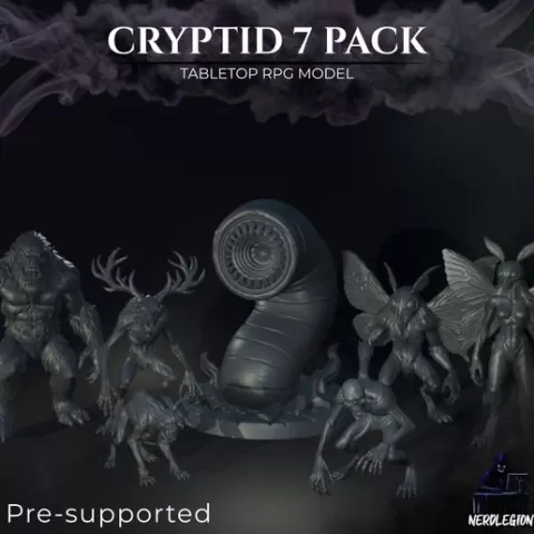 Cryptid 7 Pack - D&D 3D Model (Dungeons and Dragons)
