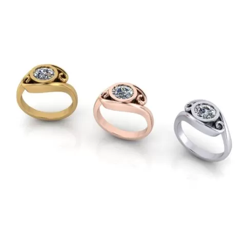 bypass oval jewelry ring