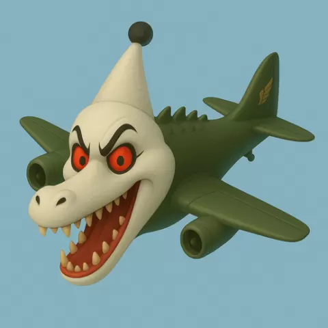 Crocodile Bombardino Art the Clown - Brainrot Fusion 3D cartoon style