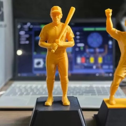 Baseball Trophy - 3D Printed Player Figurine with Bat