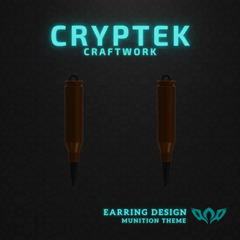 22. .243 Winchester Ammo - Winchester USA - Mini Powerhouse: .243 Winchester Ammo Earring 3D Print File - Military Ammunition Necklace - Rimfire Cartridge type Ammunition