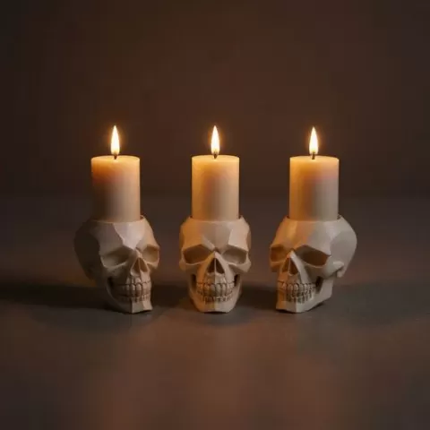 Skull Candle Holder - Gothic Decor