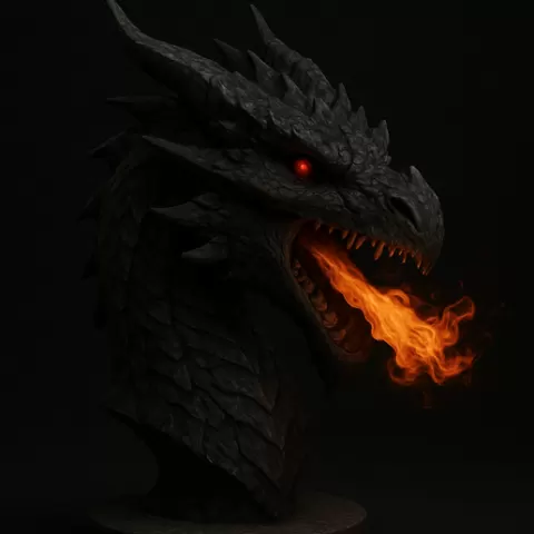 Fiery Dragon Head