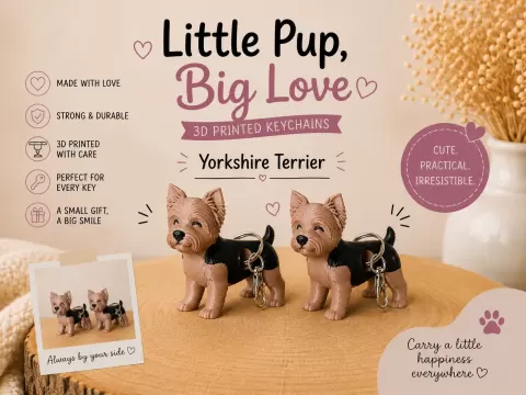 Cute Yorkshire Keychain