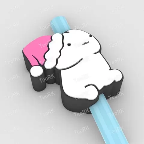 Straw Topper Little Christmas friend Fits Standard & Stanley Straws | STL, 3MF pre-painted