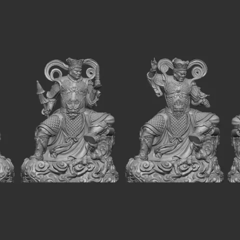 Four Heavenly Kings 3D Model Set