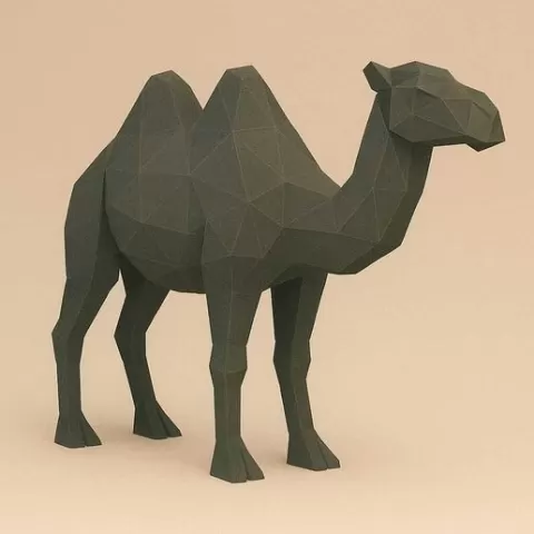 🐪 Low Poly Camel 3D Model – STL for 3D Printing