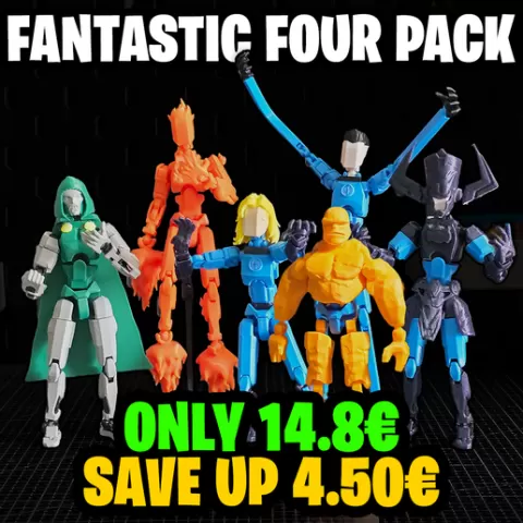 Fantastic Four Pack Inspired T13 Legends Dummy 13 Figure (Mister Fantastic, Invisible Woman, Human Torch, The Thing, Dr Doom, Galactus)