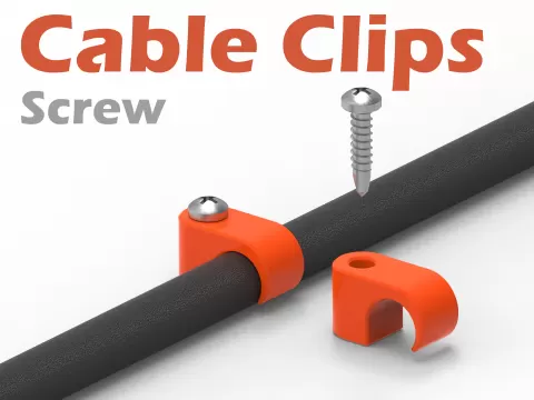 Cable Clips Collection - Screw - 6 Variations ( Parametric )