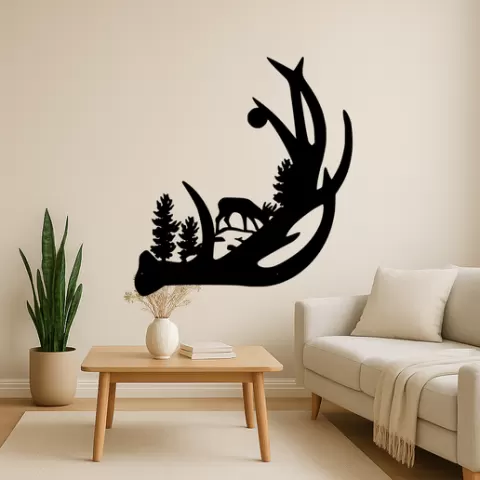Deer Antler Forest - Wall Art Multicolor