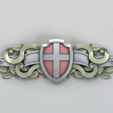 Ornamental Shield with Cross Relief