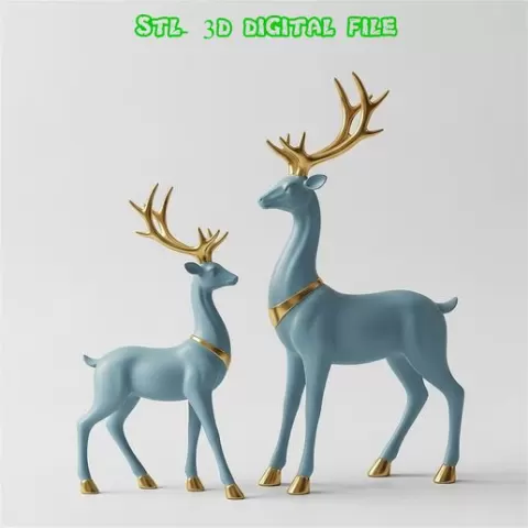 Reindeer STL – 3D Printable Deer Ornament, Digital Download for Christmas Decor, Holiday Collectibles & Gifts