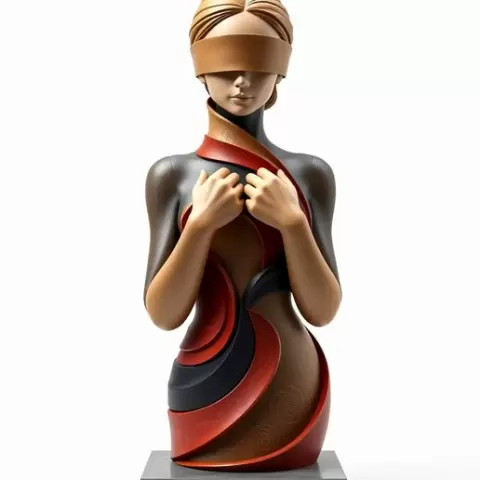 Abstract Woman Bust STL – 3D Printable Modern Sculpture, Digital Download for Home Decor & Collectibles