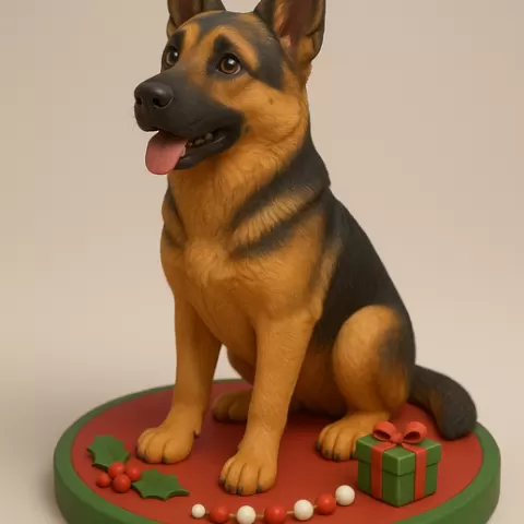 german shepherd christmas stl