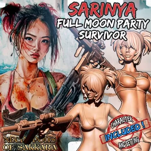 Sarinya the Full Moon Party Survivor - Zombie Post Apocalyptic Collectors Miniature SFW & NSFW