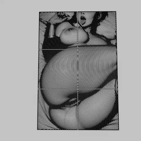 WALL ART - a cartoon porn girl with big tits and big boobs
