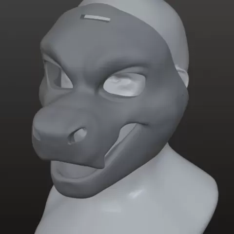 DRAGON TPU HEAD BASE 3D STL FILE TO PRINT SEMIREALISTIC FURSUIT MASK FURRY SCALEY COSPLAY