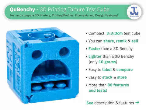QuBenchy - 3D Printing Torture Test Cube
