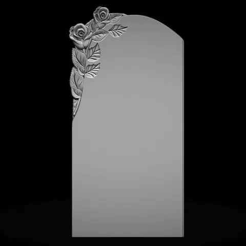 memorial tombstone with roses