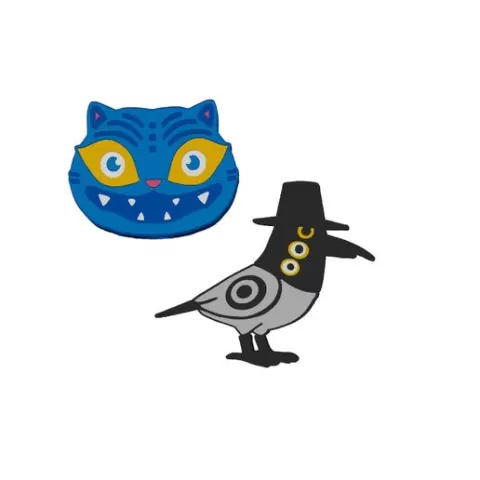 Set of 2 Kpop Demon Hunter Cat and Bird Straw topper Stl files 2 sizes 3MF FIle included