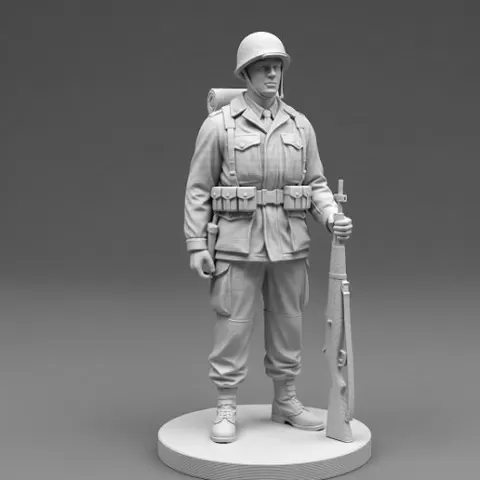 ww2 detailed 3d model soldier